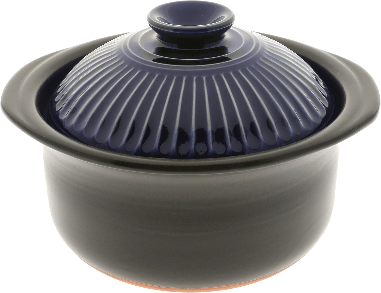 190-808-earthenware-rice-cooker-with-matte-and-cobalt-blue-spoke-black