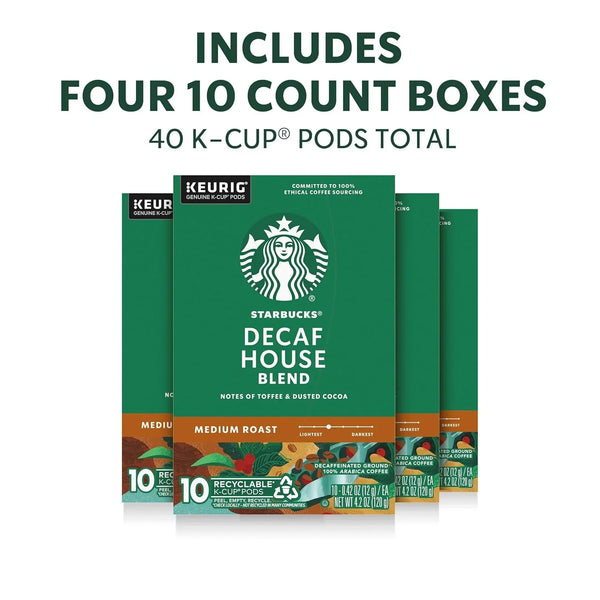 Starbucks K-Cup Coffee Pods, Decaf House Blend Medium Roast, 40 Count2