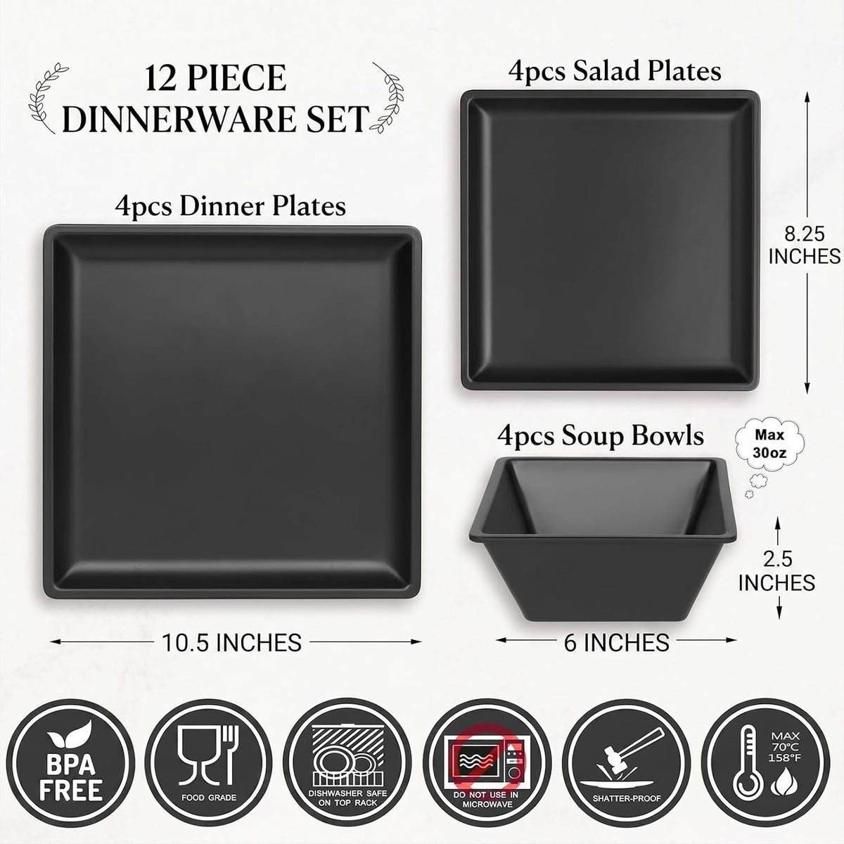 12-piece-melamine-plates-and-bowls-sets-black-square-dinnerware-set-for-4