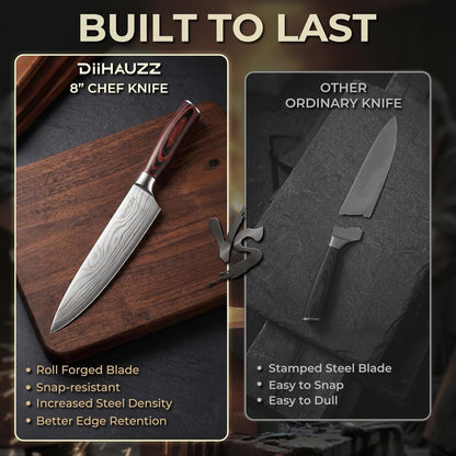 8 Inch Chef Knife, High Carbon Stainless Steel Kitchen Knife6
