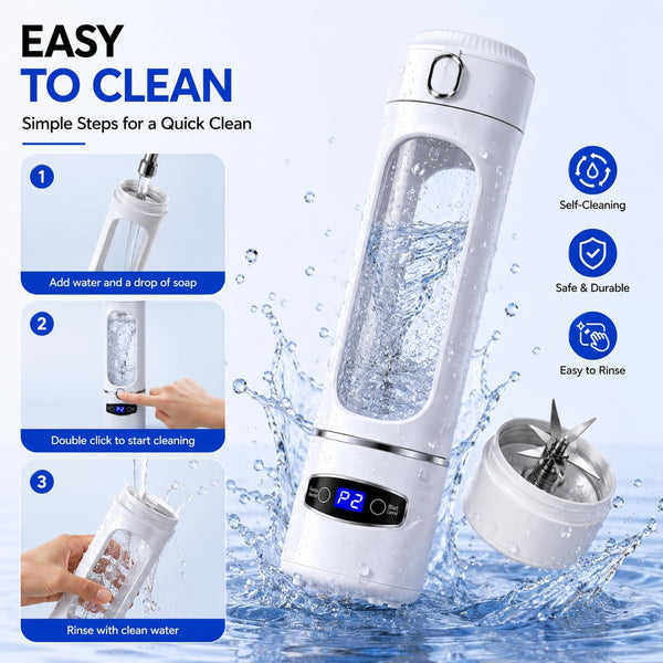 Portable Blender for Shakes and Smoothies, 20 Oz Personal Blender USB Rechargeable, 6-Blade High Speed Juicer Cup for Protein Shake, Fruit Smoothie, Travel, Gym, Office, White3