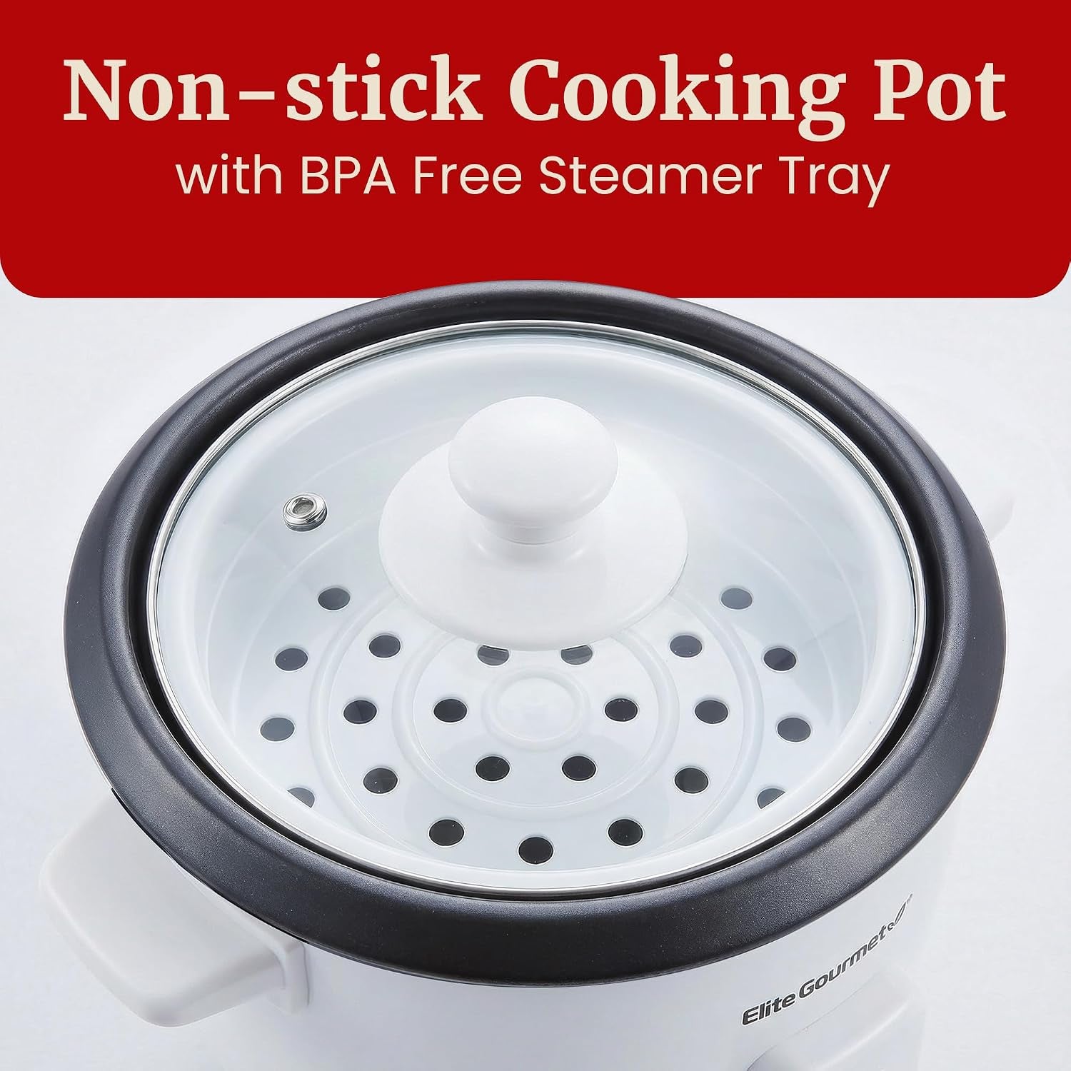 rice-cooker-steamer-non-stick-pot-white-6-cups-cooked-includes-steam-tray-keep-warm-3-cups-uncooked-also-makes-soups-stews-grains-and-cereals