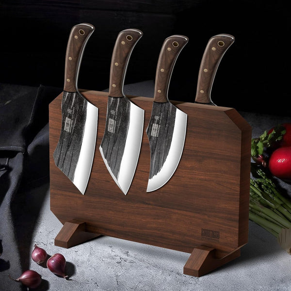 8PCS Butcher Kitchen Knife Set, Sharp Magnetic Knife Block Set5
