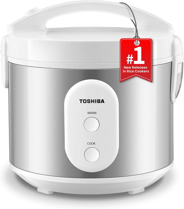 Rice Cooker & Steamer Simple 5.5 Cup(Uncooked) with Steaming Basket, Removable Non-Stick Inner Pot & Inner Lid, for Soups, Stews, Grains&Oatmeal, One Touch&Keep Warm Function, Silvery White1