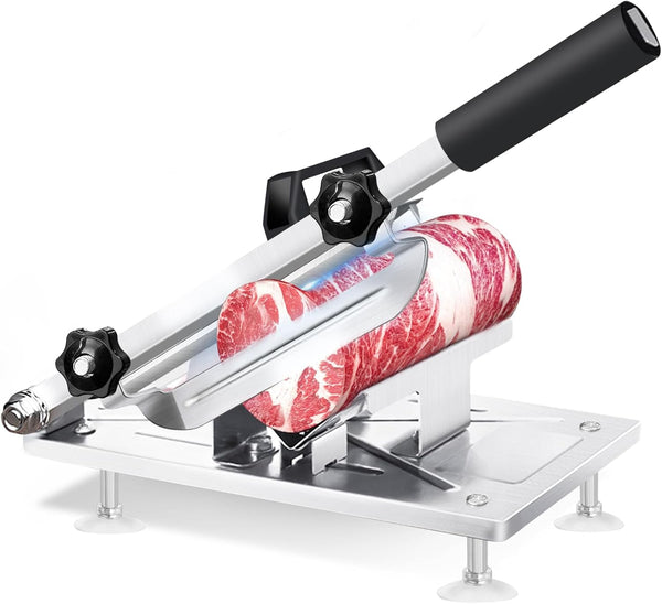 Manual Meat Slicer Frozen Meat Cutter Upgraded Stainless Steel Meat Cleavers Beef Mutton Roll Slicing Machine Vegetable Meat Slicer for Home Cooking Hotpot Shabu1