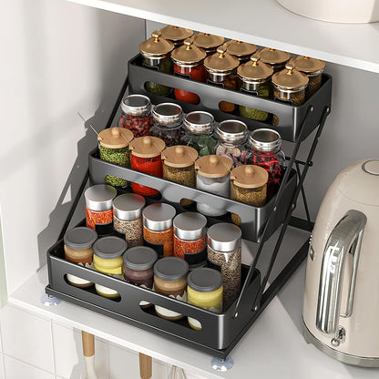 3 Tier Foldable Spice Rack, Black5