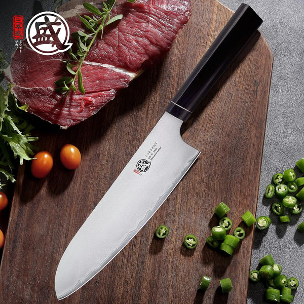 7 Inch Japanese Santoku Chef Knife VG-10 Damascus/San-Mai2