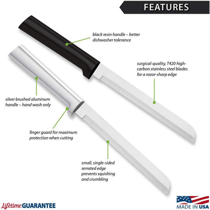 Cutlery 6" Bread Knife (W236), Black2