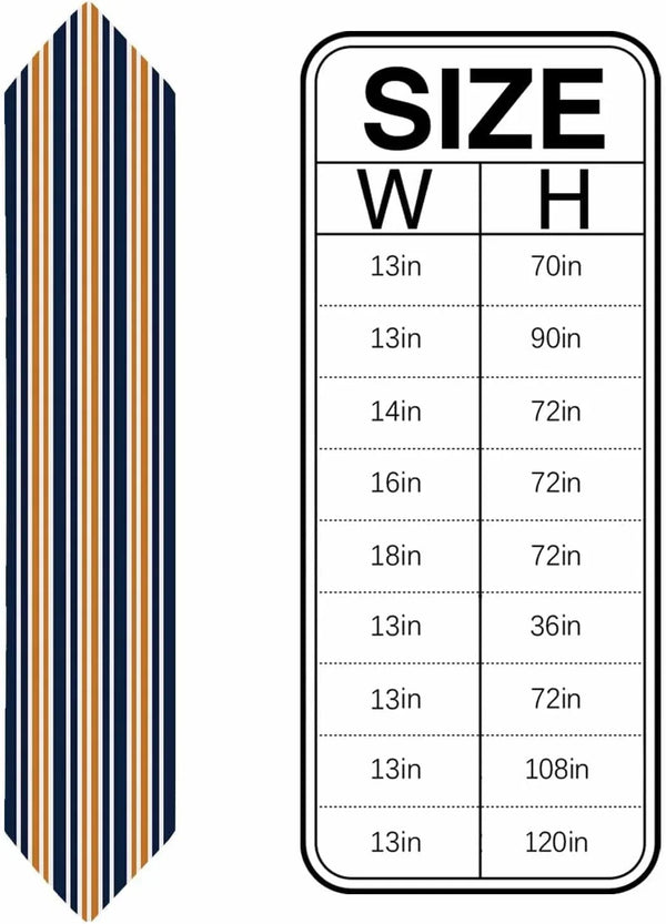 Orange Navy Blue Striped Table Runner Linen Burlap Table Runner 72 Inches Long Gradient Horizontal Lines Dresser Scarves for Kitchen Island Coffee Dining Room Party Wedding Holiday Decor 13"X72"3