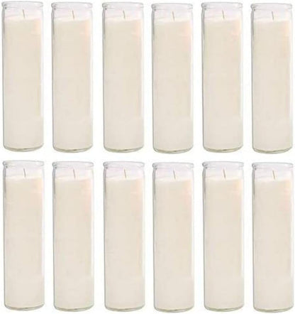 Glass Assorted Religious Candle, White, Case of 12 (1)1
