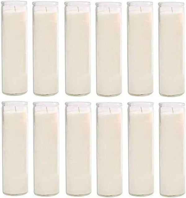 Glass Assorted Religious Candle, White, Case of 12 (1)1