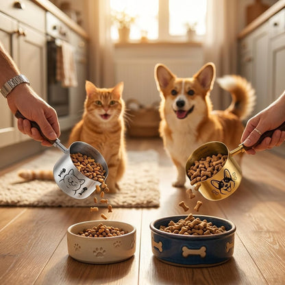 2PCS Dog Cat Food Scoop Measuring Cup, Engraved Cat & Dog, 1 Cup6