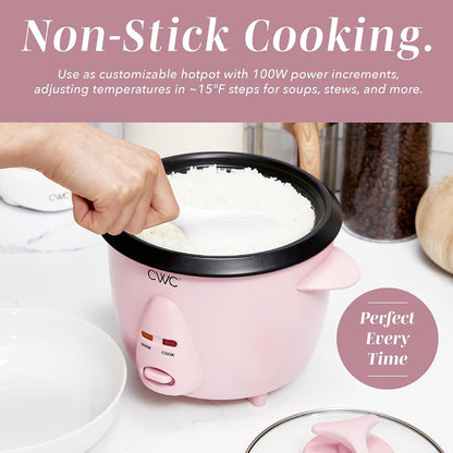 6 Cup Rice Cooker 300W - Effortless Cooking and Perfectly, Cooks 3 Cups of Raw Rice for 6 Cups of Cooked Rice, Pink6