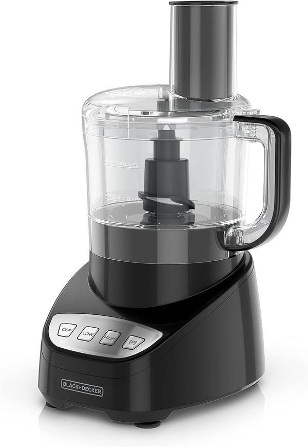 BLACK+DECKER 8-Cup Food Processor, Easy Assembly, Stainless Steel S-Blade, Shred, Slice, Chop, Puree, 450W Motor1