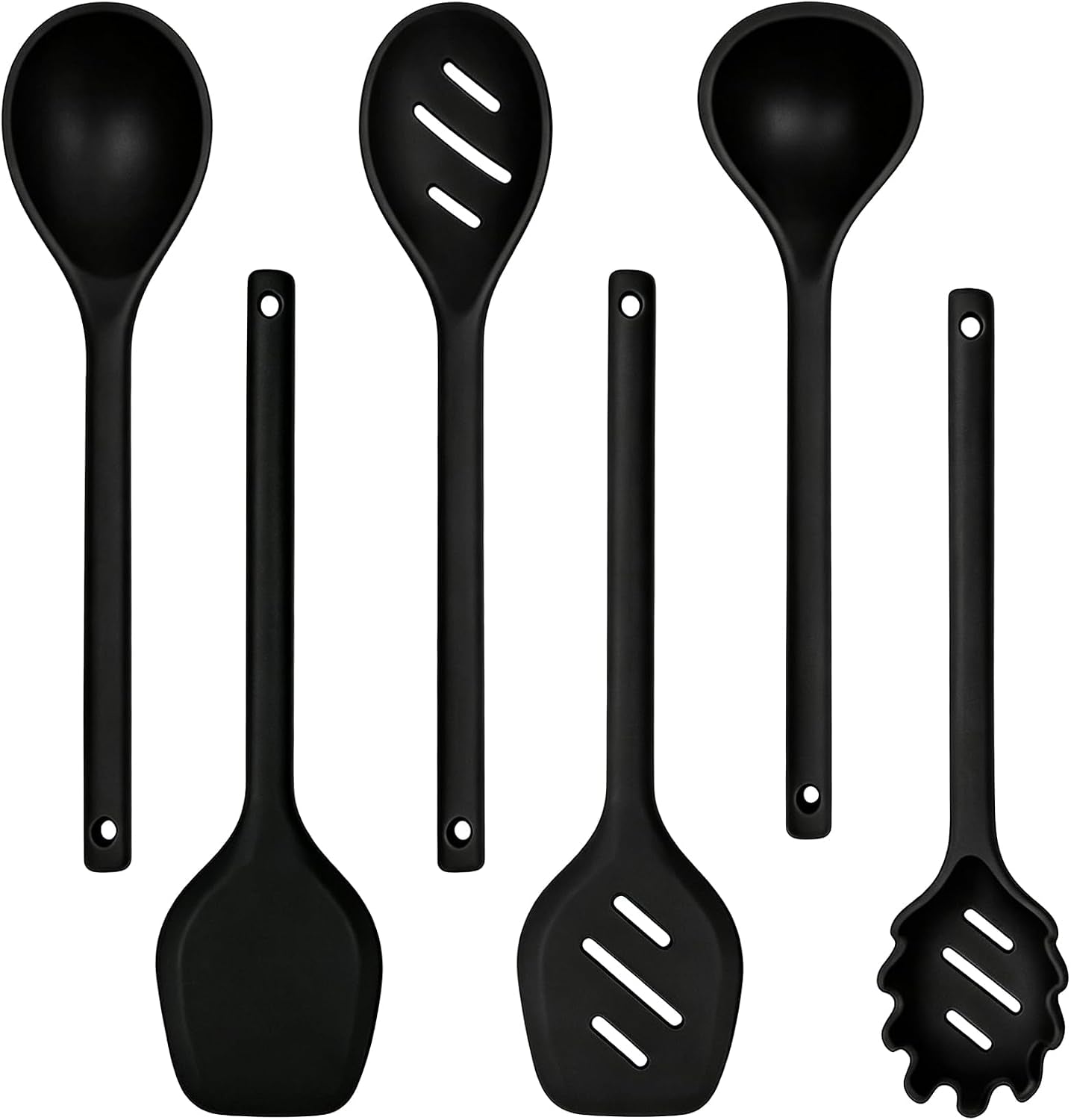 mejoncb-6-piece-silicone-cooking-utensils-set-heat-resistant-spatula-ladle-spoon-set-with-stainless-steel-handle-non-stick-cookware-kitchen-tools-black