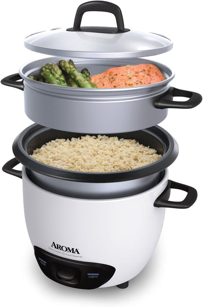 Housewares 14-Cup (Cooked) (7-Cup UNCOOKED) Pot Style Rice Cooker and Food Steamer (Arc-747-1Ng),White2