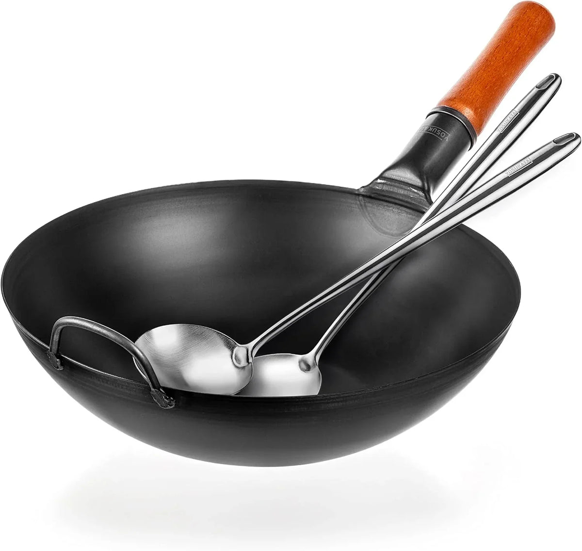 carbon-steel-wok-and-stir-fry-pans-13-5-17-wok-spatula-and-ladle
