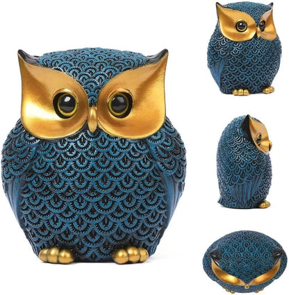 Owl Figurines Home Decor Accents Small Décor Items for Shelf Decorations for Living Room Office, Gifts for Owl Lover (Blue)8
