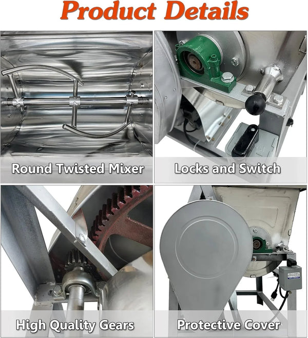 Commercial 15KG Dough Mixer Machine Electric Flour Mixer with 90 Degree Tilt Bowl for Dough Mixing Kneading Capacity 30QT 1500W8