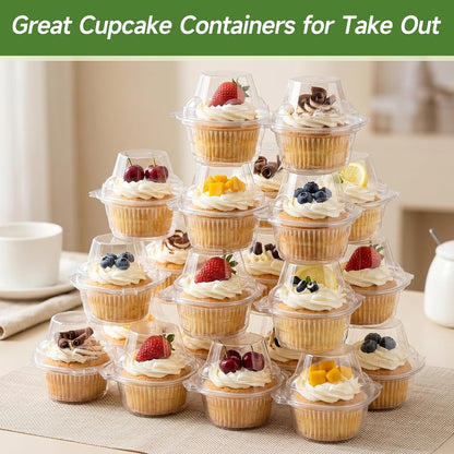 100 Pack Individual Cupcake Containers with Airtight Lids6