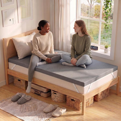 Mattress Topper Twin XL - 3 Inch Gel Infused Memory Foam XL Twin Mattress Toppers with Washable Cover,Bed Toppers for College Dorm,Gray7
