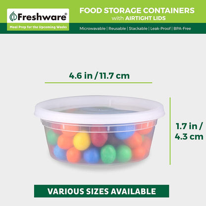 Food Storage Containers [50 Set] 8 Oz Plastic Deli Containers with Lids, Slime, Soup, Meal Prep Containers | BPA Free | Stackable | Leakproof | Microwave/Dishwasher/Freezer Safe3