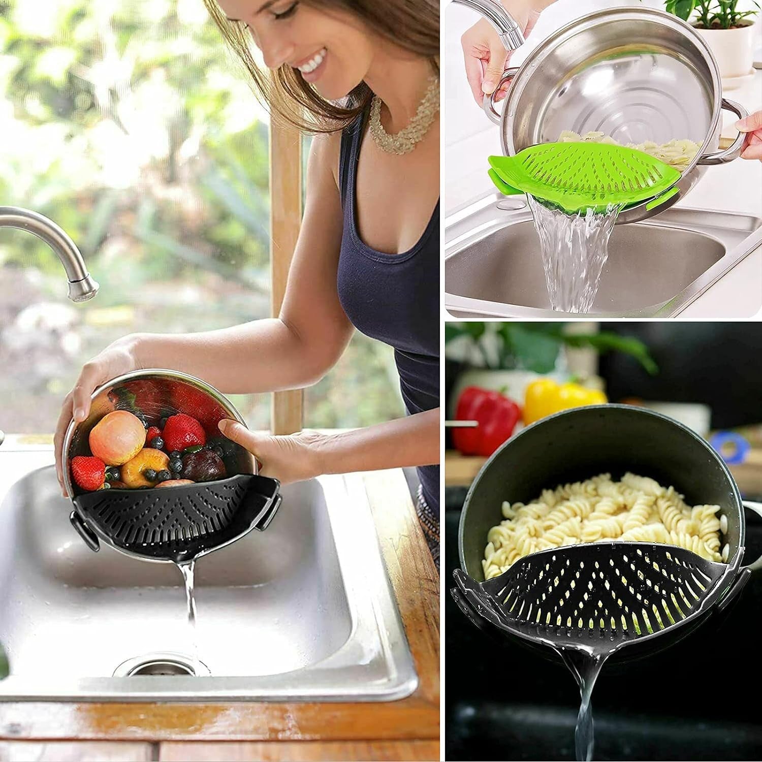 2-pcs-clip-on-strainer-pot-strainer-for-pasta-meat-vegetables-fruit-silicone-strainers-fit-all-pots-bowls