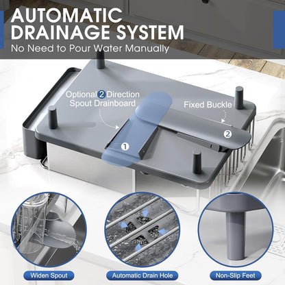 Stainless Steel Dish Drying Rack for Kitchen Counter, 16.9" X12.4"5