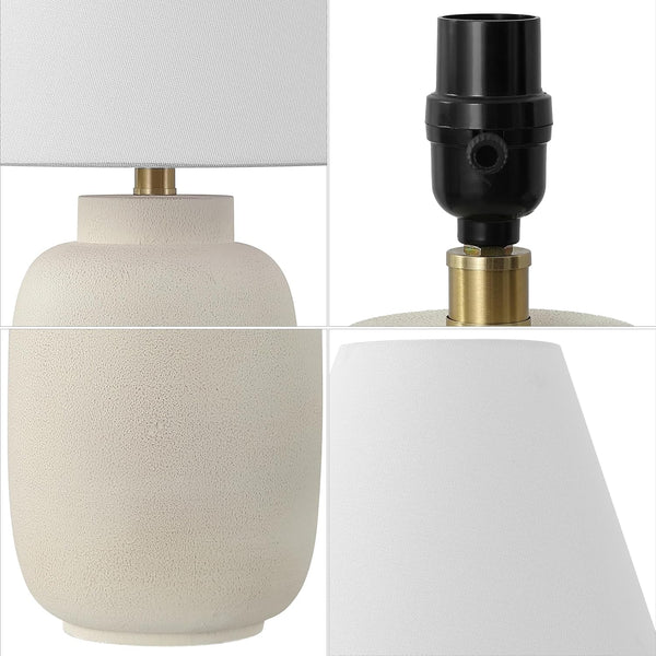 Elinore 24.5" Ginger Jar Table Lamp, Matte Cream, Set of 25