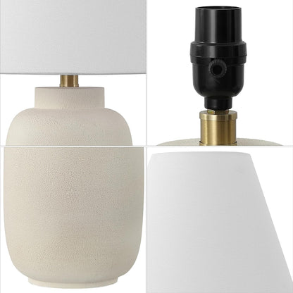 Elinore 24.5" Ginger Jar Table Lamp, Matte Cream, Set of 25