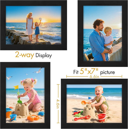 5X7 Picture Frame Made of Solid Wood for Wall or Tabletop, Black6