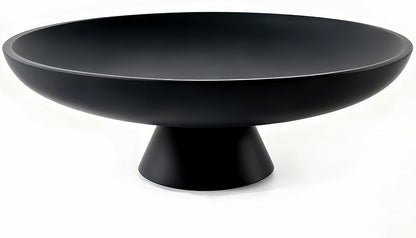 Modern Pedestal Decorative Bowl, Large Resin Fruit Bowl, Black | Style It on Kitchen Counters, Coffee Tables, or Entryway Tables. Use for Fruit Display, Key Storage, or Home Decor Accents1