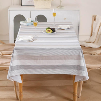 Heavy Duty Vinyl Tablecloth with Flannel Backing Waterproof Oil-Proof Plastic Table Cloth Stain-Resistant Wipeable Rectangle or Square Table Cover for Indoor and Outdoor (Line,54X54 Inch)6