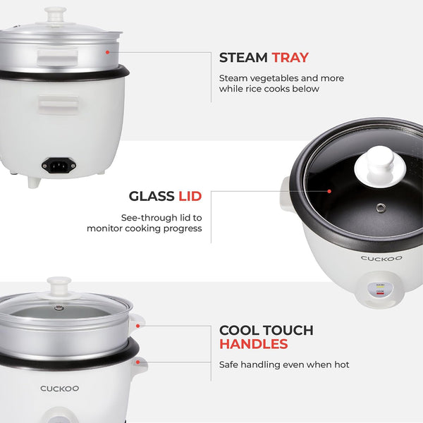 CUCKOO One-Touch Rice Cooker and Warmer, 12-Cup Cooked, White, CR-0601C | 6-Cup Uncooked Capacity, Nonstick Inner Pot, One-Touch Operation, Automatic Keep Warm, for Families and Meal Prep7