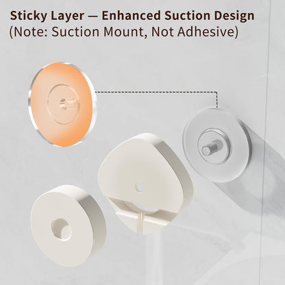 Suction Cup Shower Caddy with Soap & Razor Holder, Hooks, Cream White3