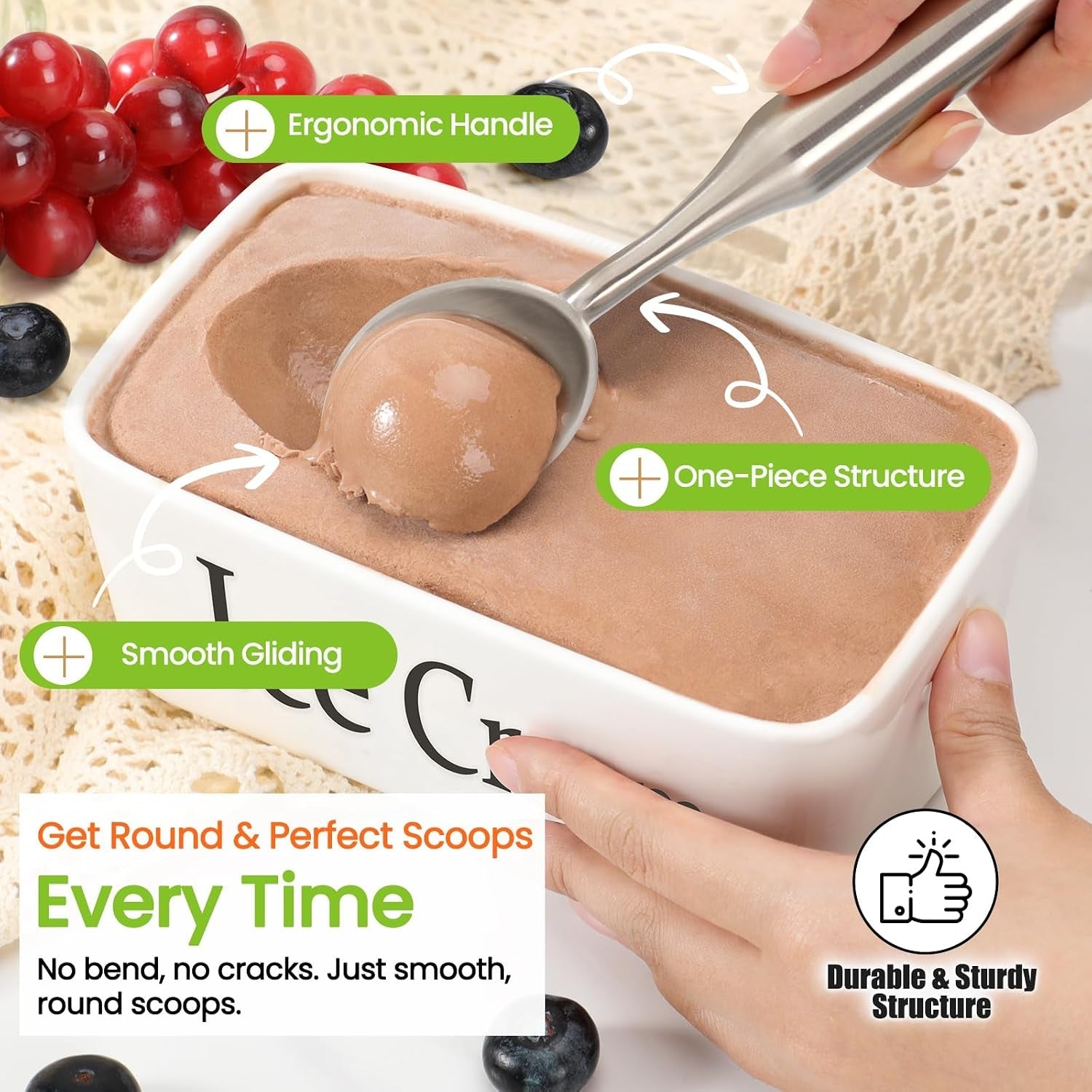 stainless-steel-ice-cream-scoop-heavy-duty-ice-cream-scooper-with-ergonomic-handle-one-piece-metal-ice-cream-spoon-for-gelato-sorbet-cookies-durable-easy-to-use-dishwasher-safe