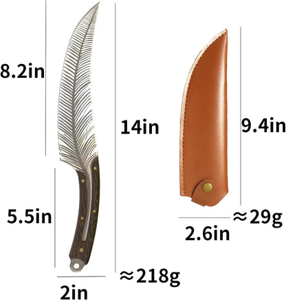 Handcrafted Japanese Viking Knife - Premium High Carbon Steel Butcher Blade for Effortless Meat Cutting - Versatile Chef Knife with Protective Sheath -Camping Gift for Men3