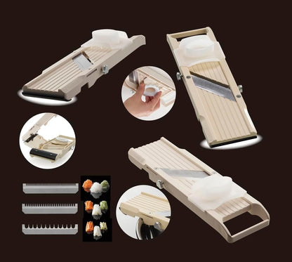Mandoline Slicer with 4 Blades, Japanese Stainless Steel, BPA Free, 12.75 X 3.625-Inches, Beige6