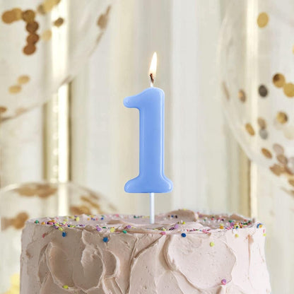1St Birthday Candle, 2.76” Big Size Number Candle for Cake Decoration, Birthday Party, Wedding Anniversary, Blue (Number 1)2