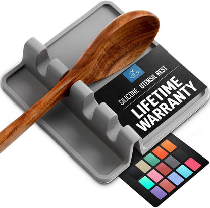 Spoon Rest for Multiple Utensils High Heat-Resistant Silicone Drip Pad, Bpa-Free Spoon Holder for Stove Top, Kitchen Gadget Holder for Ladles, Tongs, Cooking Spatula - Makes Great Gift1