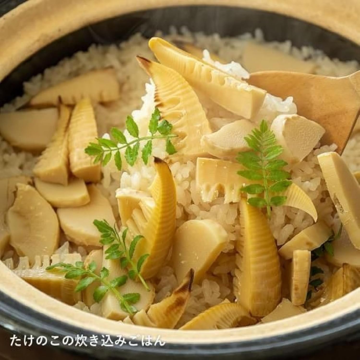nagatani-seitou-act-03-hase-en-kamado-san-earthenware-pot-for-2-cook-rice-made-in-japan-with-rice-spoon-recipe-diameter-8-5-inches-21-5-cm-x-height-6-3-inches-16-cm-heat-retention-rice-pot