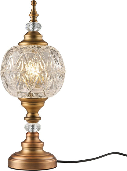 Table Lamps Vintage Desk Lamp Plug in Table Light | Crystal Table Lamp Vintage-Inspired Elegant Design Durable Metal Base, Warm Tone Perfect for Bedroom, Living, Office1