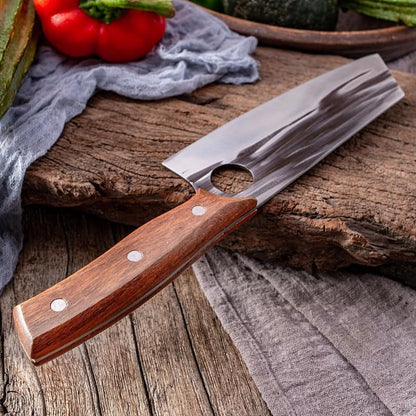 Meat Cleaver, 7 Inch High Carbon Steel Chef Knife Forged Cleaver Slicing Peeling Full Tang Handle Meat Vegetable Sushi Cutter7