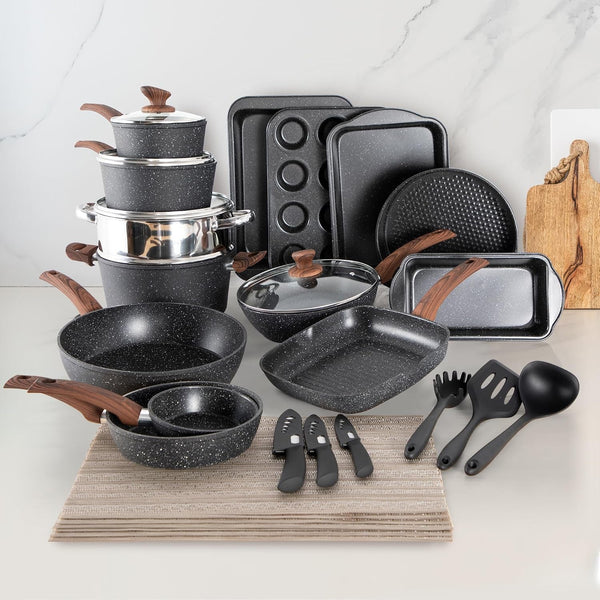 30 Pcs Pots and Pans Set Non Stick, Granite Induction Cookware | Compatible with All Cooktops, 100% PFOA, PFOS, and Toxin-Free, Even Heat Distribution9