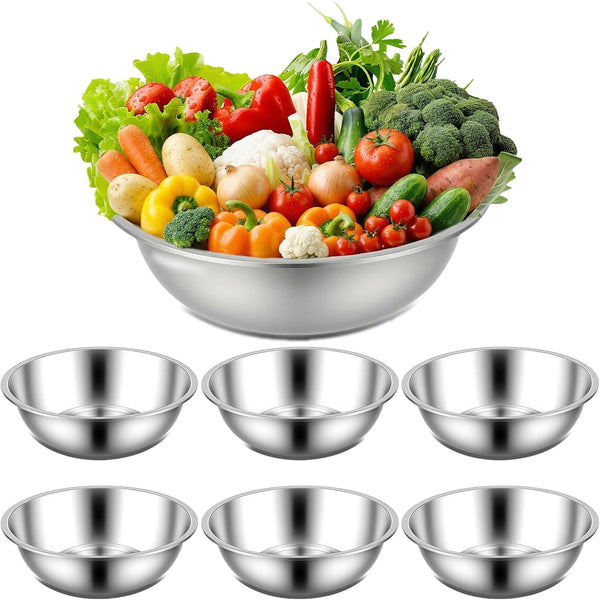 Stainless Steel Mixing Bowls,6Pcs Large Mixing Bowl with Non-Slip Mat for Baking & Meal Preppers,13 Inch 8QT Metal Mixing Bowls for Home and Commercial1