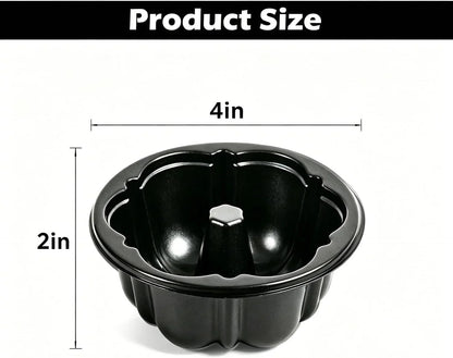 50-Pack Disposable 4 Inch Cake Pan - Small Cake Pans Flower Shape, Jello Mold, Mini Flan Molds, Moldes Para Flan, Moldes Para Gelatinas for Baking - Food Safe PET, Easy to Clean2