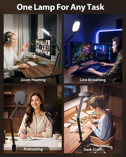 Remote LED Desk Lamp with Clamp, Metal Arm, CRI 97.8, 30 Modes2