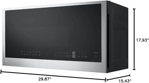 LG Smart 30 In. W 2 Cu. Ft. over the Range Microwave with Easyclean 1,050-Watt in Printproof Stainless Steel MVEL2033F7