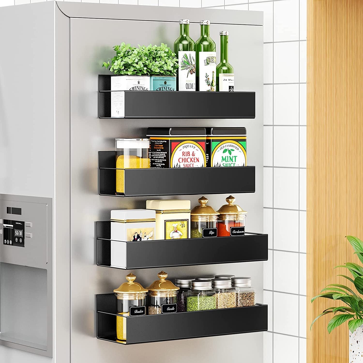 4-pack-moveable-fridge-magnetic-spice-racks-metal-black