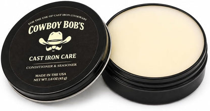 Cowboy Bob’S Cast Iron Seasoning & Conditioner - Made with Organic Avocado Oil & USA Beeswax - No Seed Oils - Rust Protection & Maintenance - Restore Skillets, Griddles, Woks, Grills & Carbon Steel - Made in USA1
